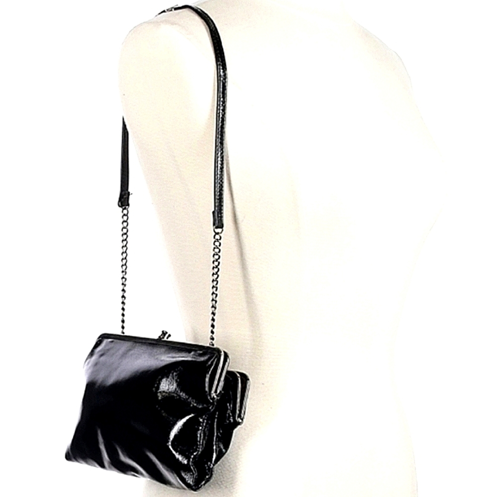 HOBO Int'l Black Patent Leather 'Leanne' Shoulder Bag